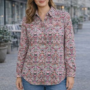 Maus & Hoffman Liberty Italy Button Shirt Women Medium Floral Prairie Cottage